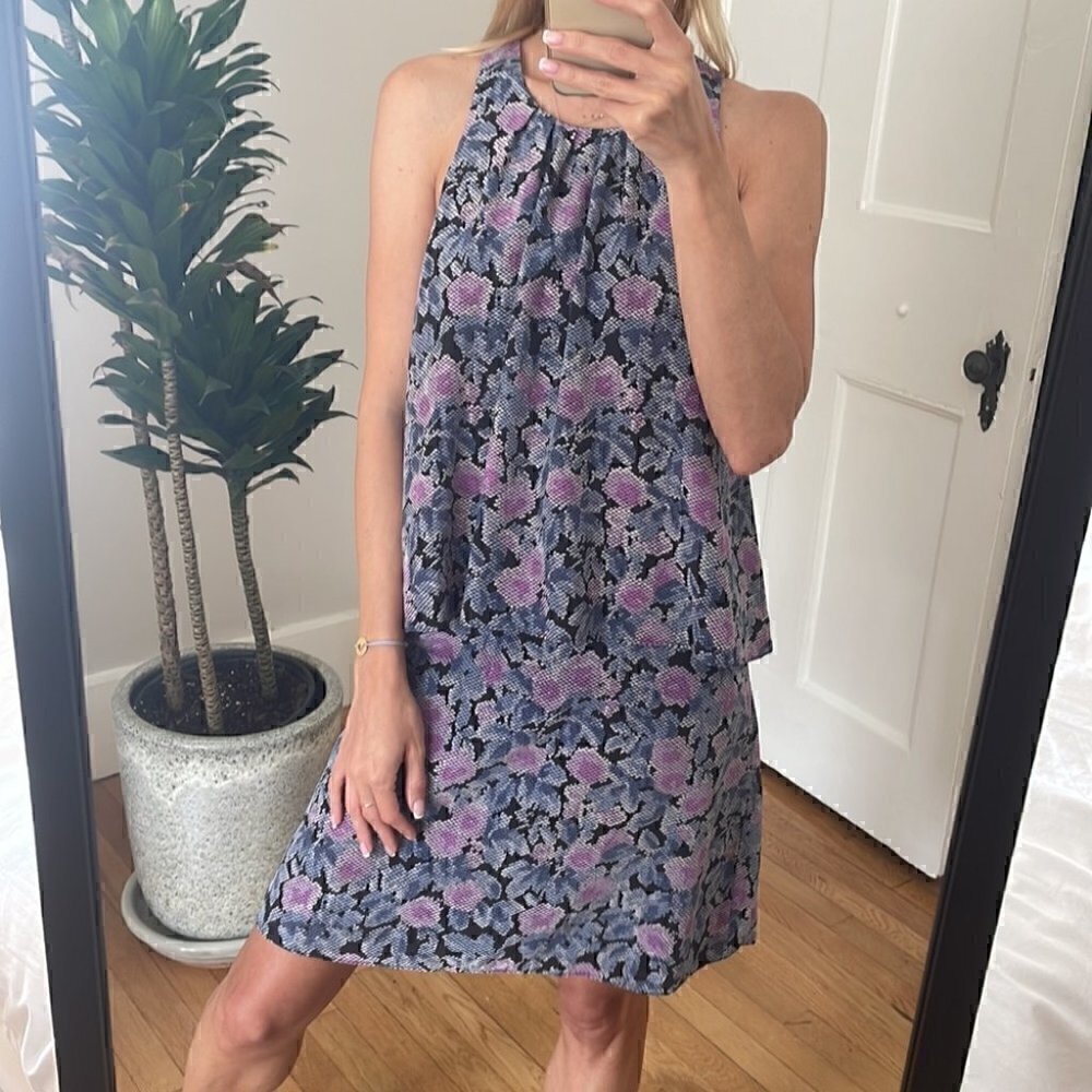 𝅺💜 Joie 100% Silk Everla Floral Caviar dress - XS/0 - Picture 6 of 8